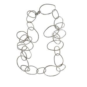Silpada Retired N2148 Sterling Silver Large Hammered Links “Bubble Up” Necklace